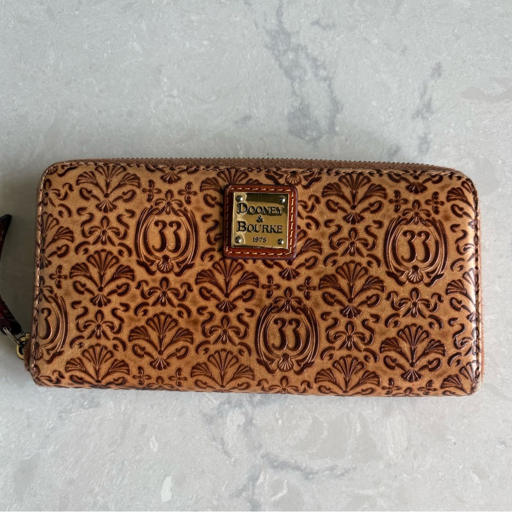 Disney Dooney & Bourke Tan Embossed Leather Wallet